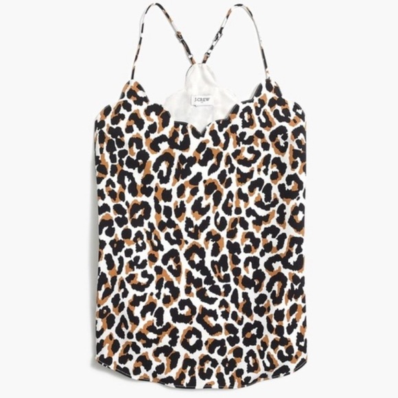 J.Crew Factory Leopard Scalloped Cami Top - Picture 3 of 6